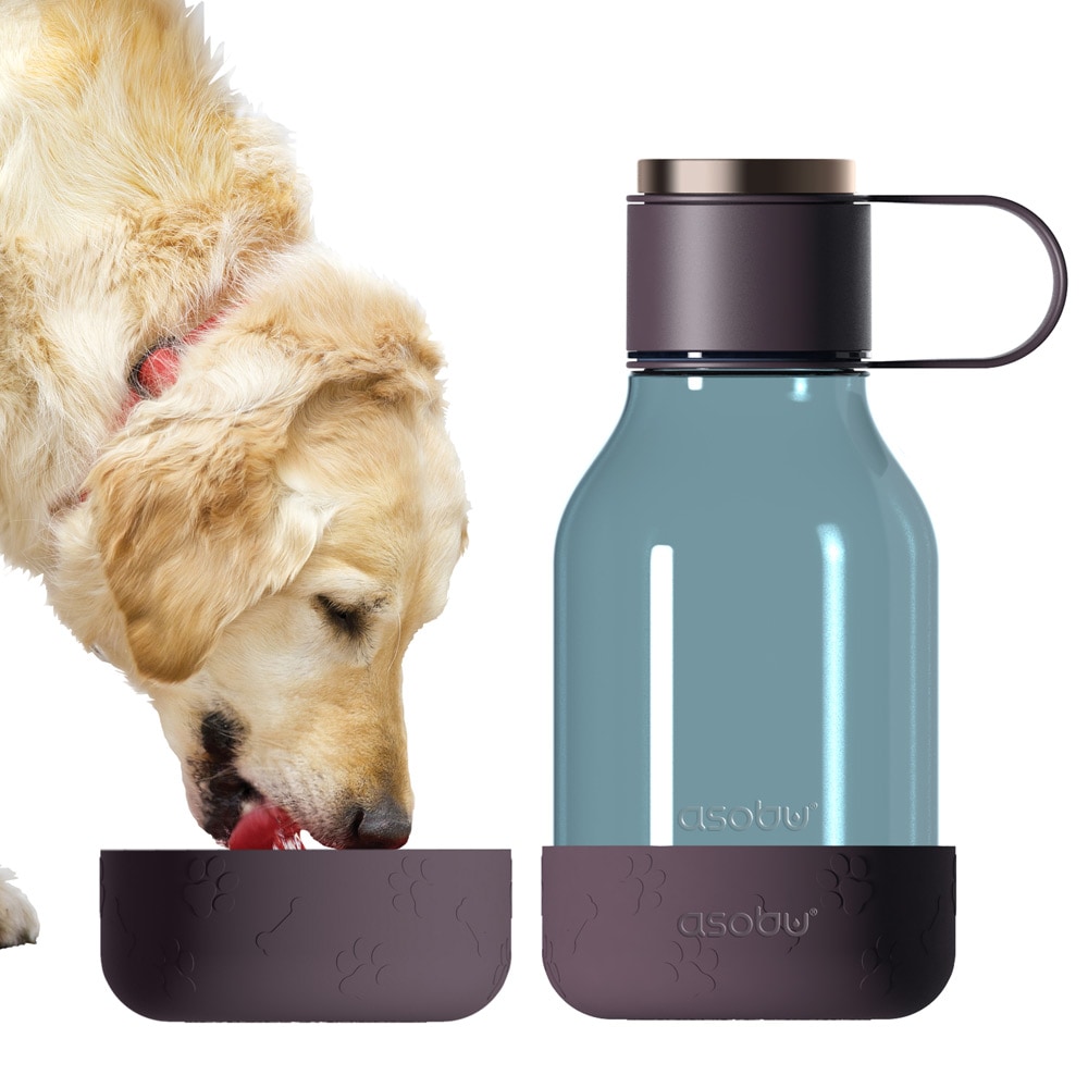 Asobu Vandflaske med hundeskål 1,5L - Bourgogne