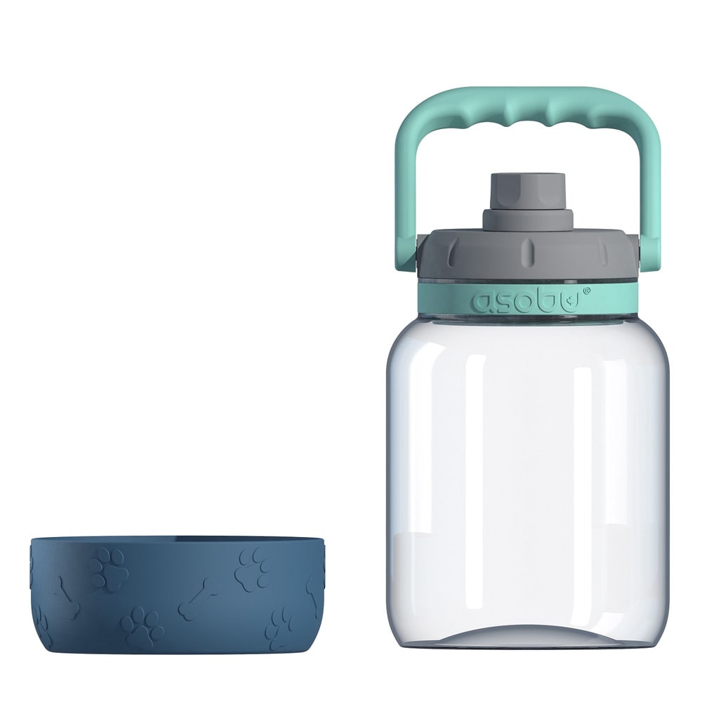 Asobu The Barkley Vandflaske med hundeskål 1L - Blå