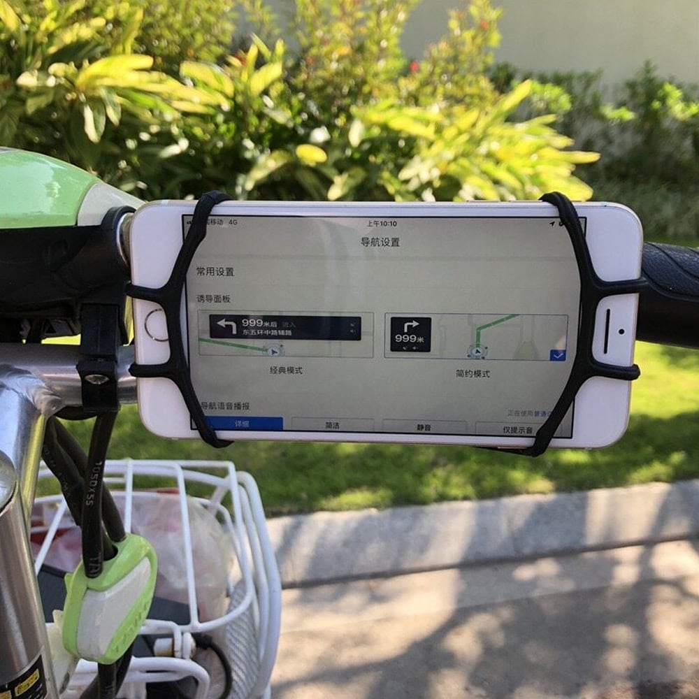 Mobilholder i silikone til cykel - Sort
