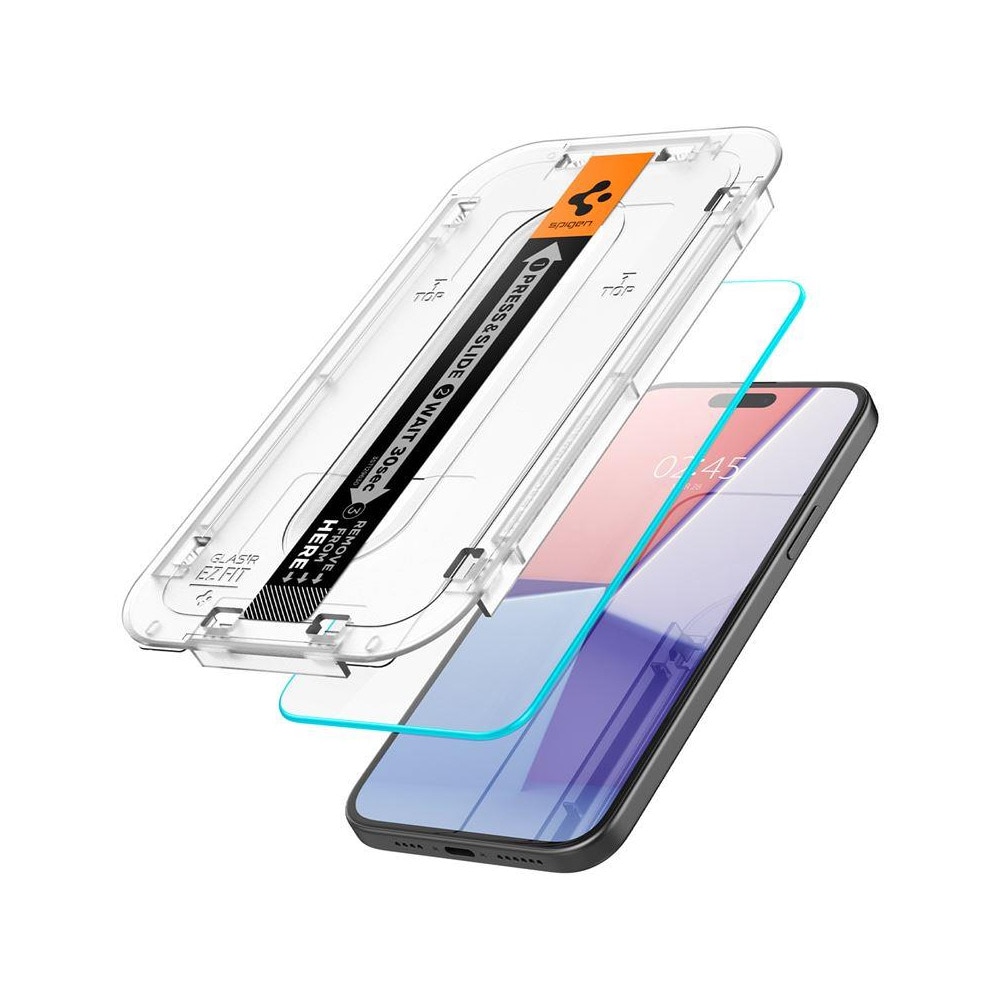 Spigen Glas.TR EZ Fit Tempered Screen Protector til iPhone 15 2-pack