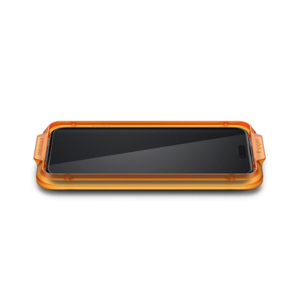 Spigen Alm Glass FC Skærmbeskytter til iPhone 15 2-pack - Sort Ramme