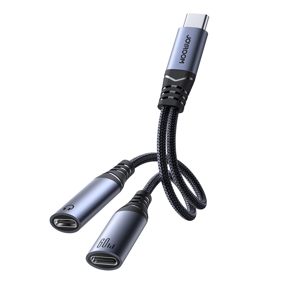 Joyroom USB-Adapter USB-C til 2x USB-C - Opladning og lyd