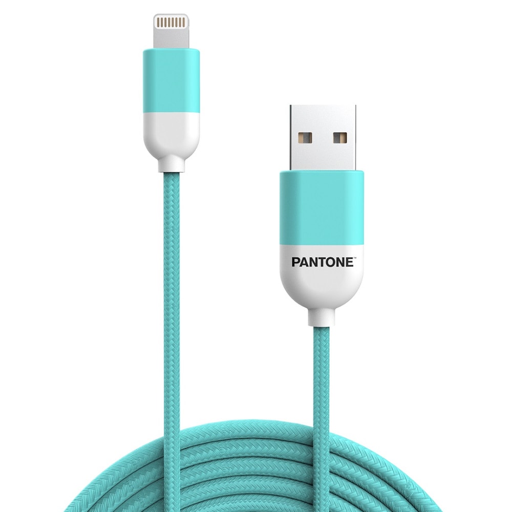 Pantone USB-C til Lightning-kabel MFi 2,4A 1,5m - Turkis 3242C