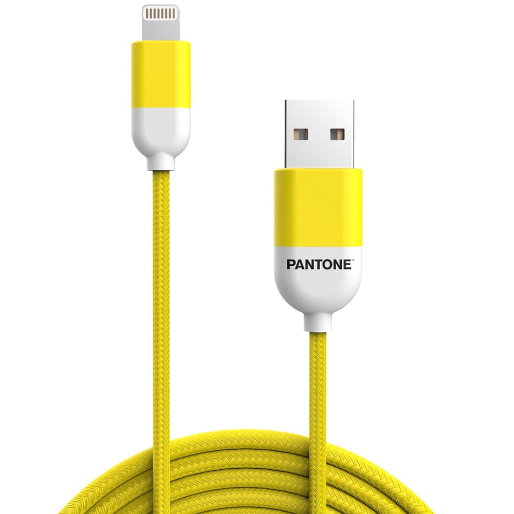 Pantone USB til Lightning-kabel MFi 2,4A 1,5m - Gul 102C