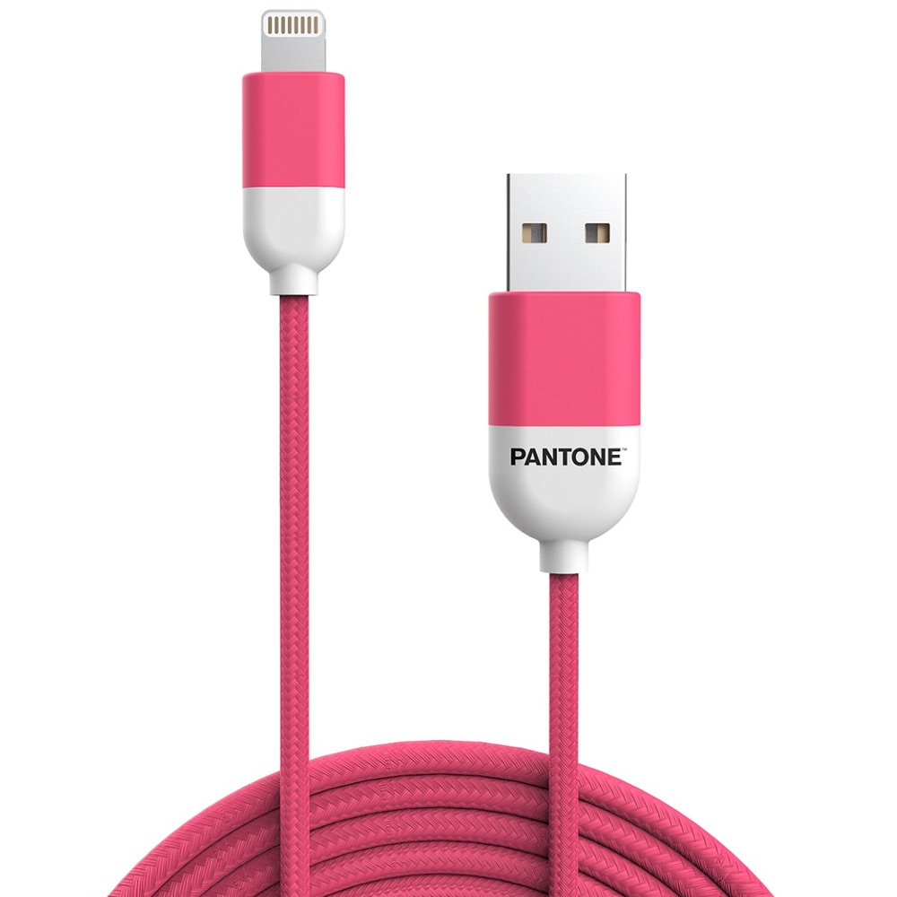 Pantone USB til Lightning-kabel MFi 2,4A 1,5m - Rosa 184C