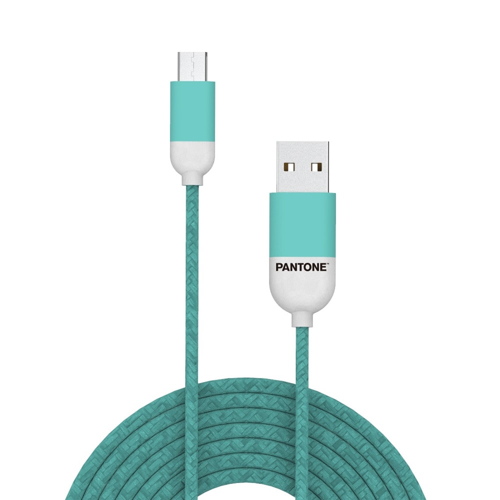 Pantone Pantone USB-kabel USB til MicroUSB 1,5m - Blågrøn 3242C