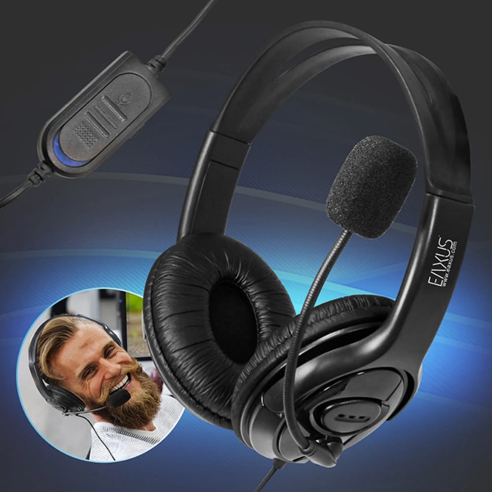 Eaxus Gaming Headset med Mikrofon - Sort