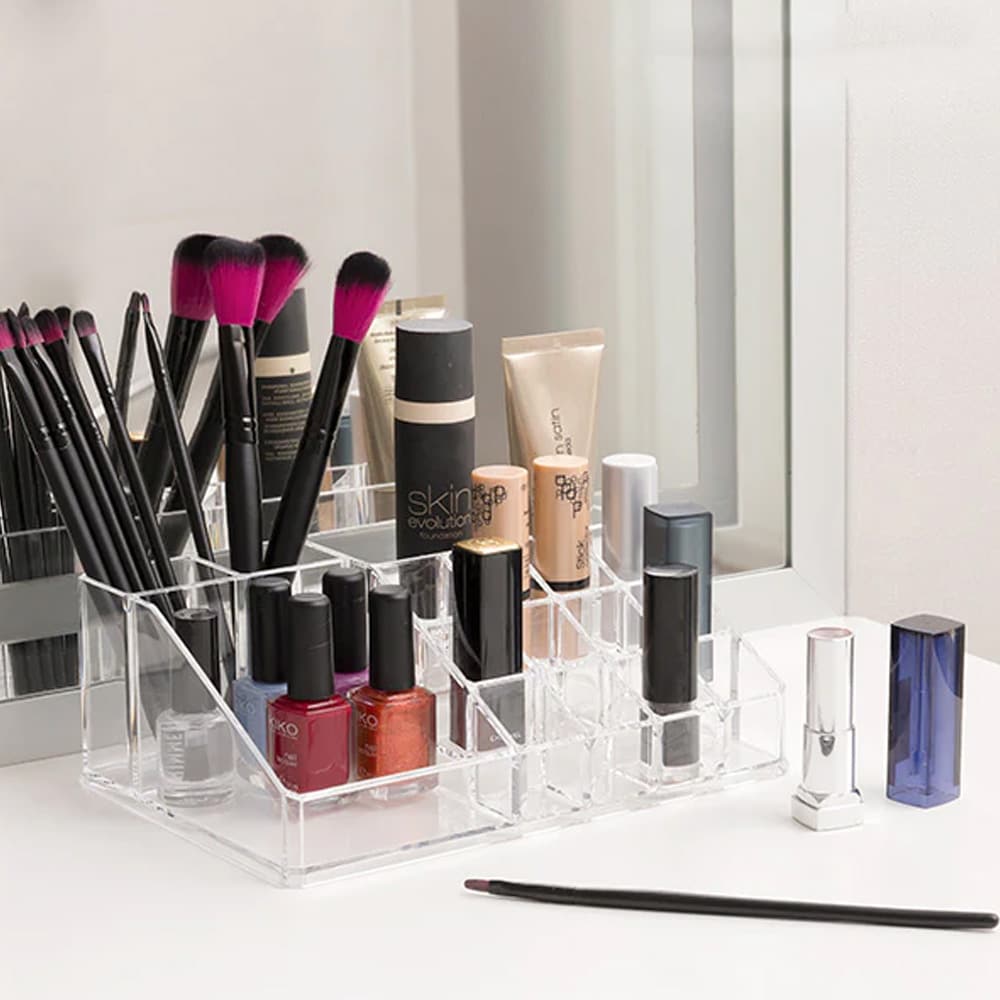Makeup organizer med 7 skuffer og 16 rum