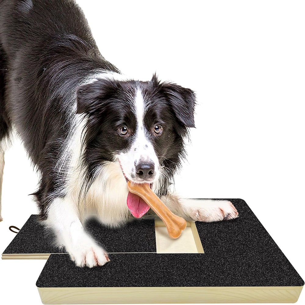 Kloslibebræt til hund / aktiveringsbræt med godbidsgemme til naturlig klopleje – også til kat