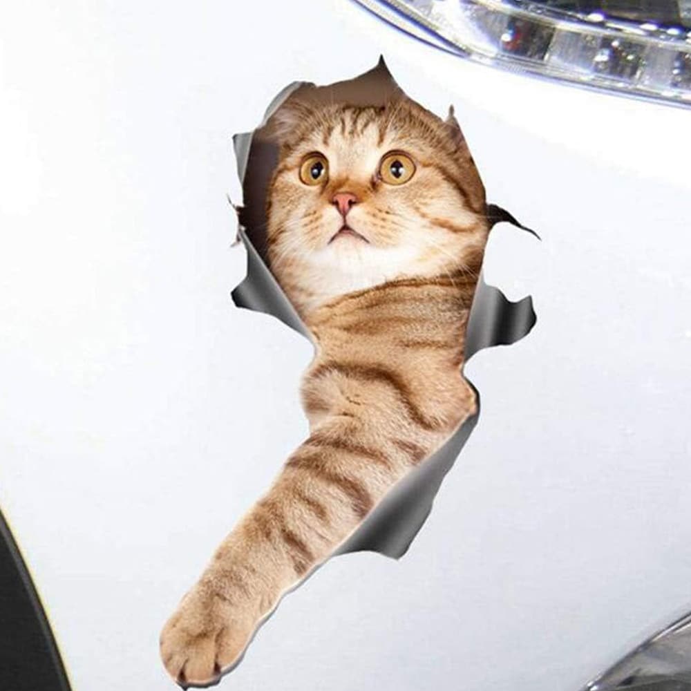 Klistermærke til bil - Kat, der strækker pote