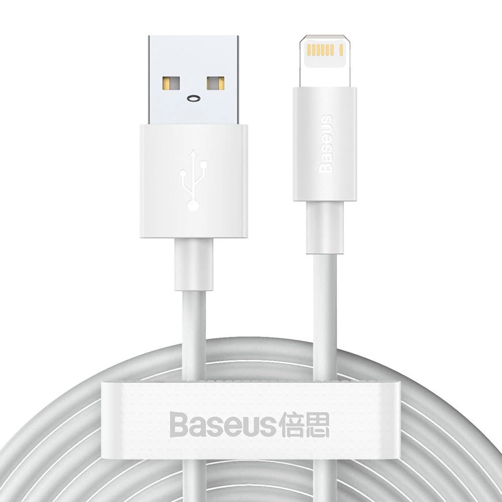 Baseus USB-kabel USB til Lightning PD 1,5m 2-pak - Hvid