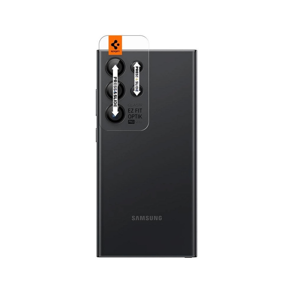Spigen Optik.tR EZ Fit Linsebeskyttelse til Samsung Galaxy S24 Ultra 2-pak - Sort