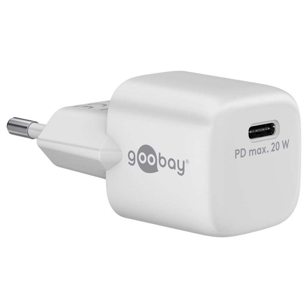 Goobay Vægoplader GaN med USB-C PD 20W - Hvid