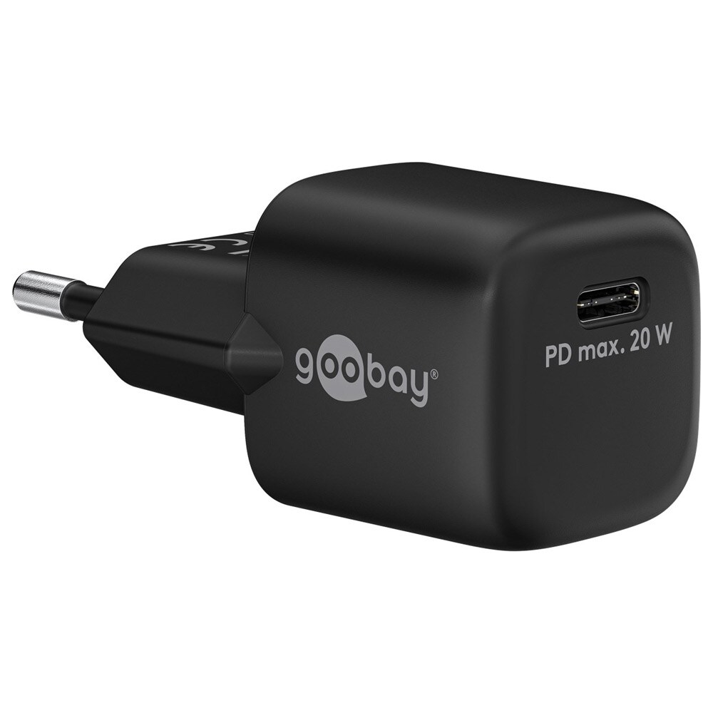 Goobay Vægoplader GaN med USB-C PD 20W - Sort