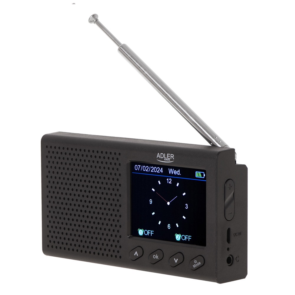Adler bærbar klok radio med Bluetooth