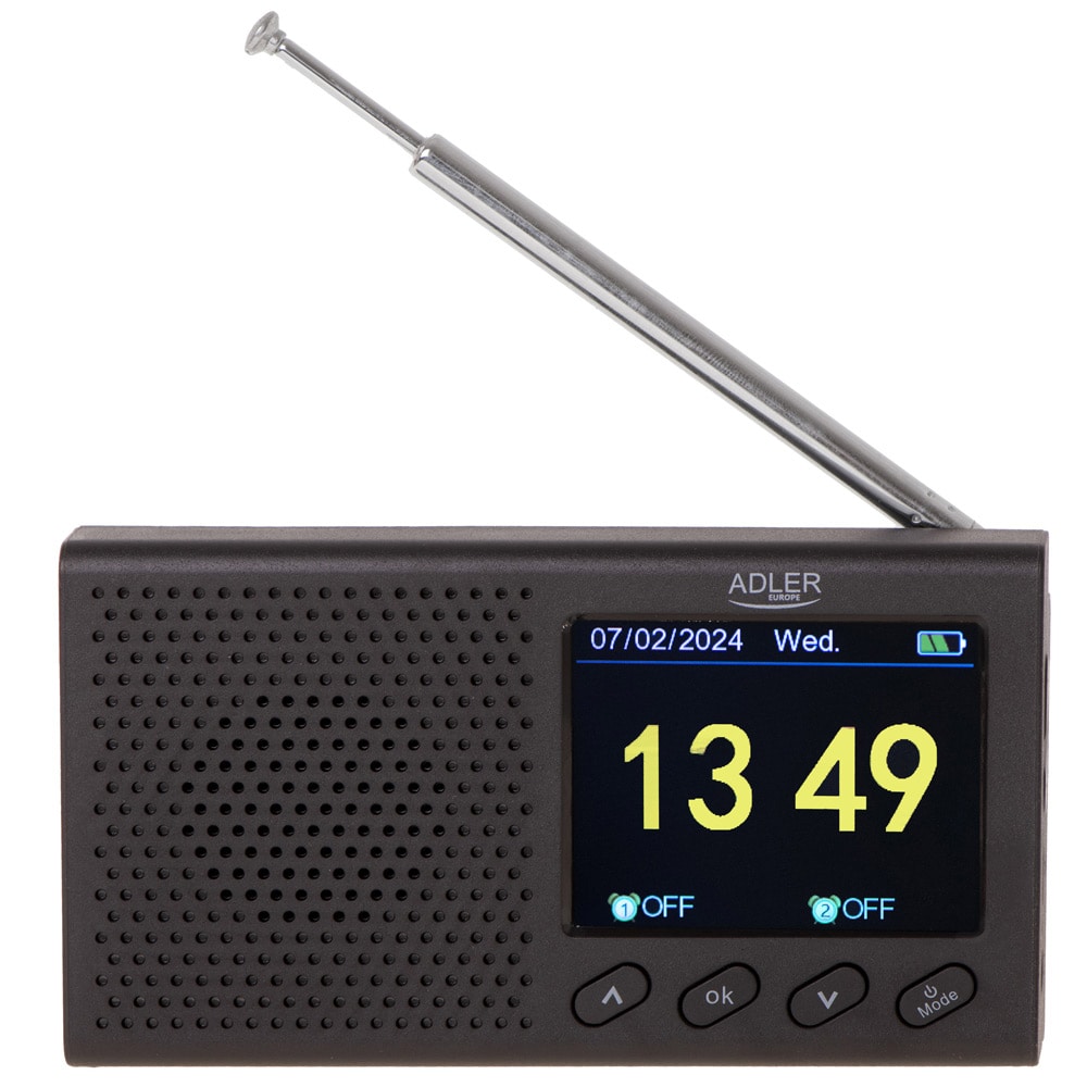 Adler bærbar klok radio med Bluetooth