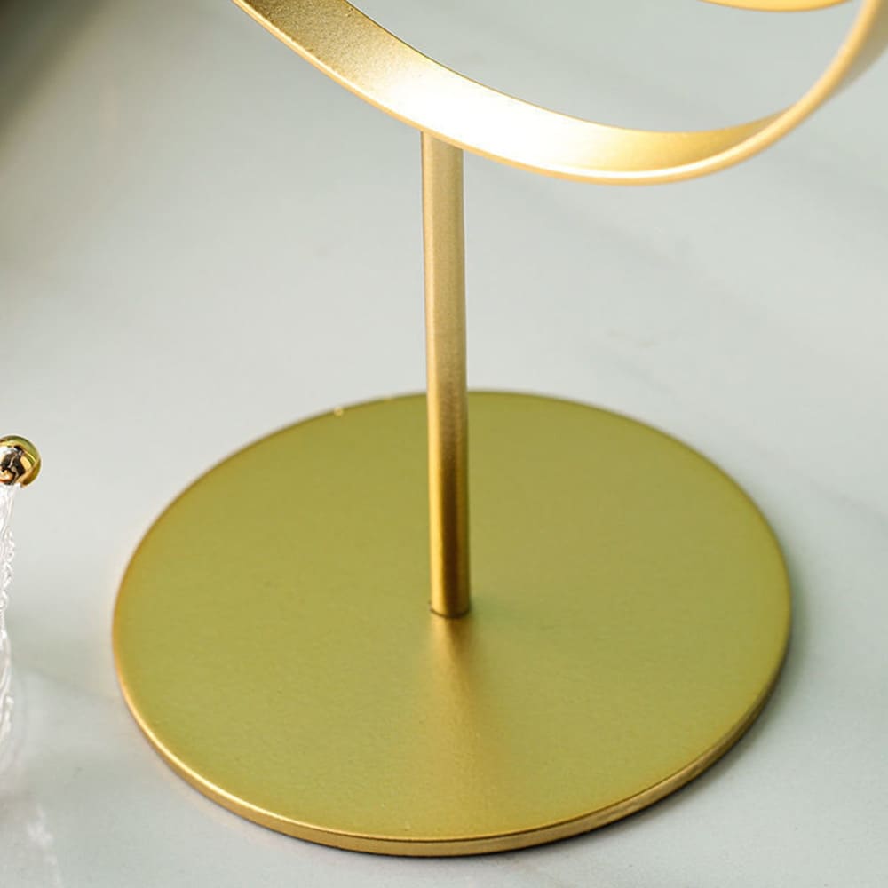 Bordspejl på fod i guld / make-up spejl med 360° drejefunktion / dekorativt spejl til toiletbord