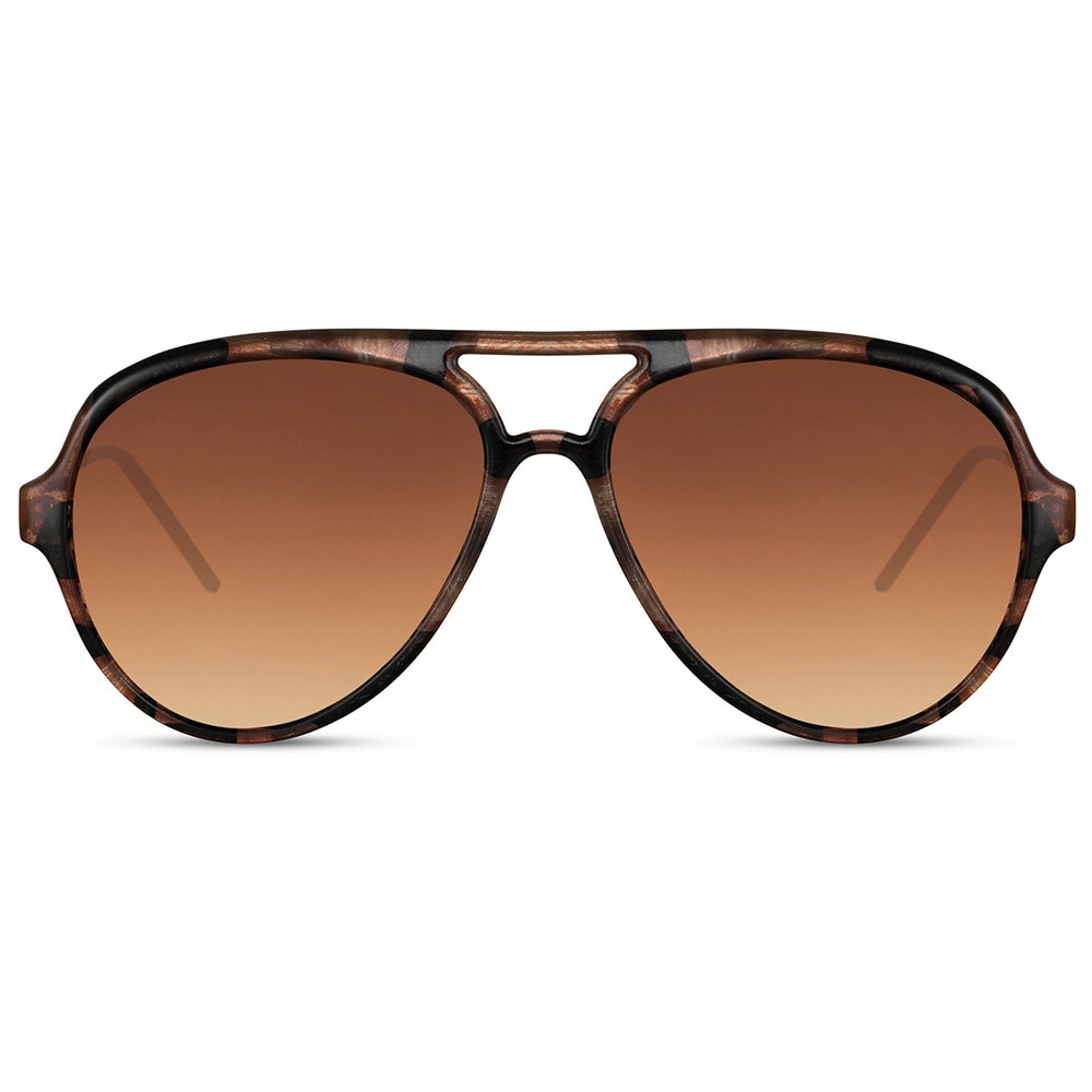 Solbriller Aviator - brun med brun linse
