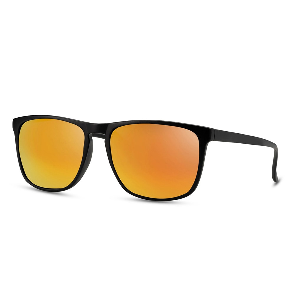 Sorte solbriller med orange linse