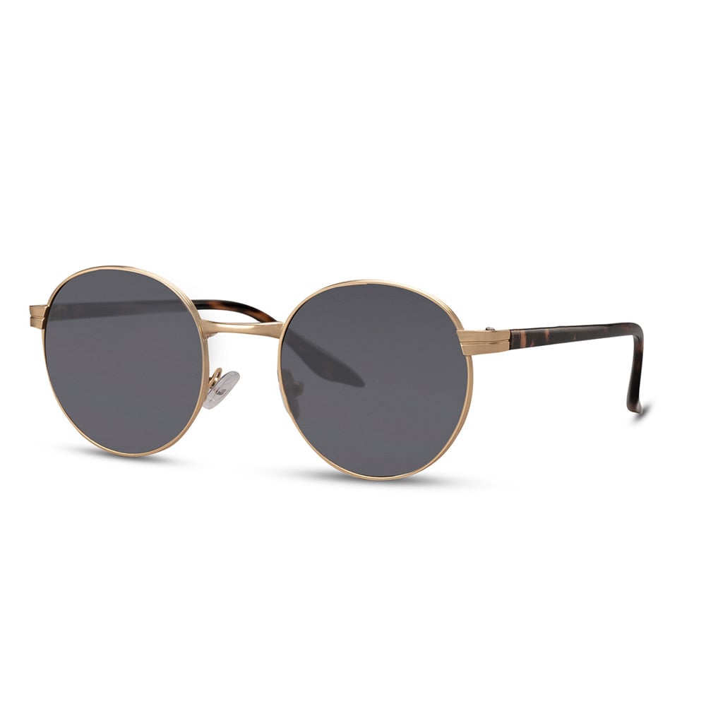 Runde solbriller med sort linse