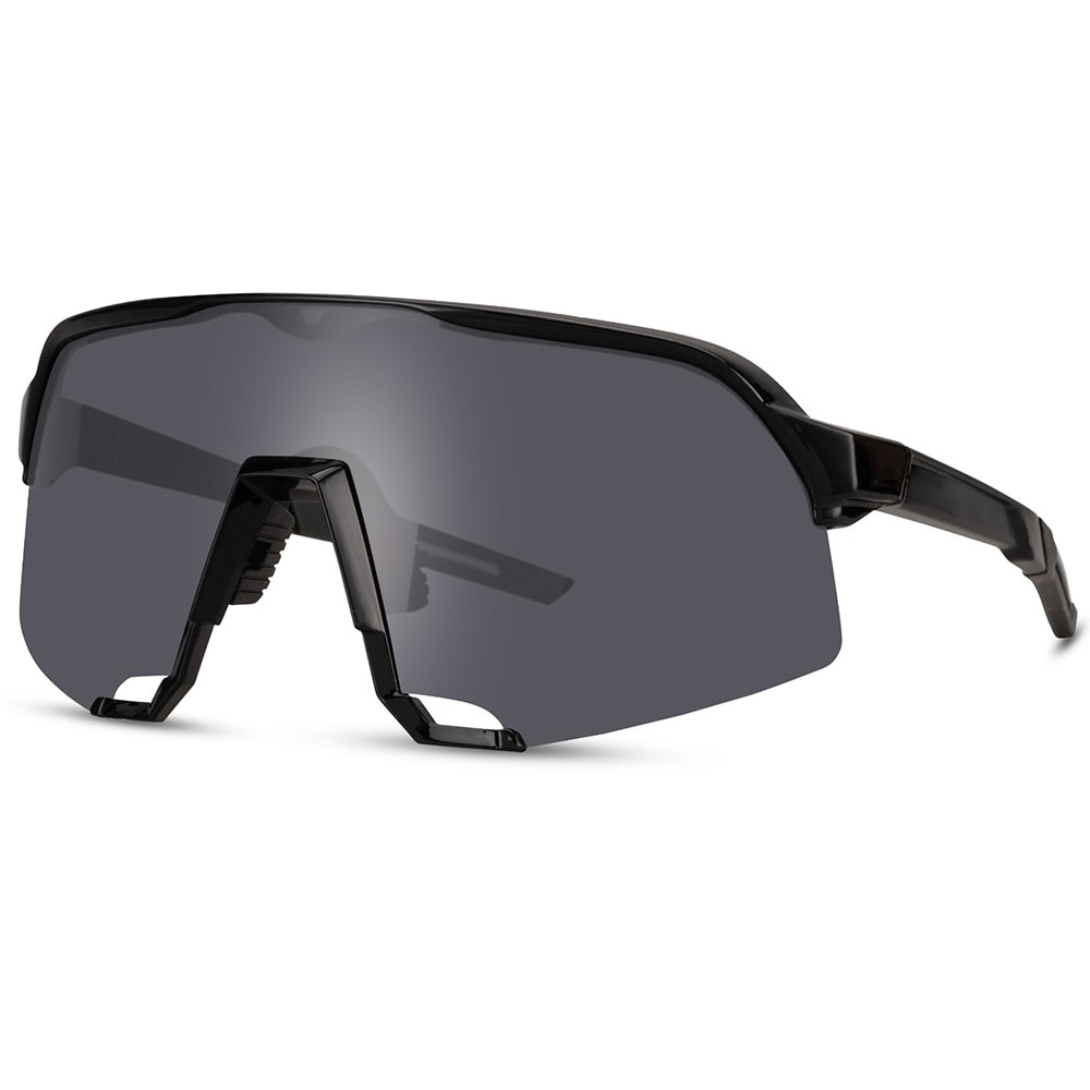 Sporty solbriller - Sort stel & mørk linse