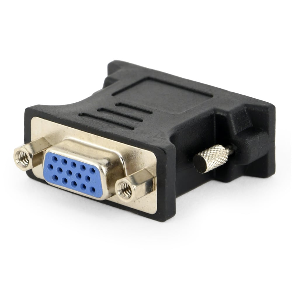 DVI-I Adapter - DVI-I Han til VGA 15-pin hun - Sort