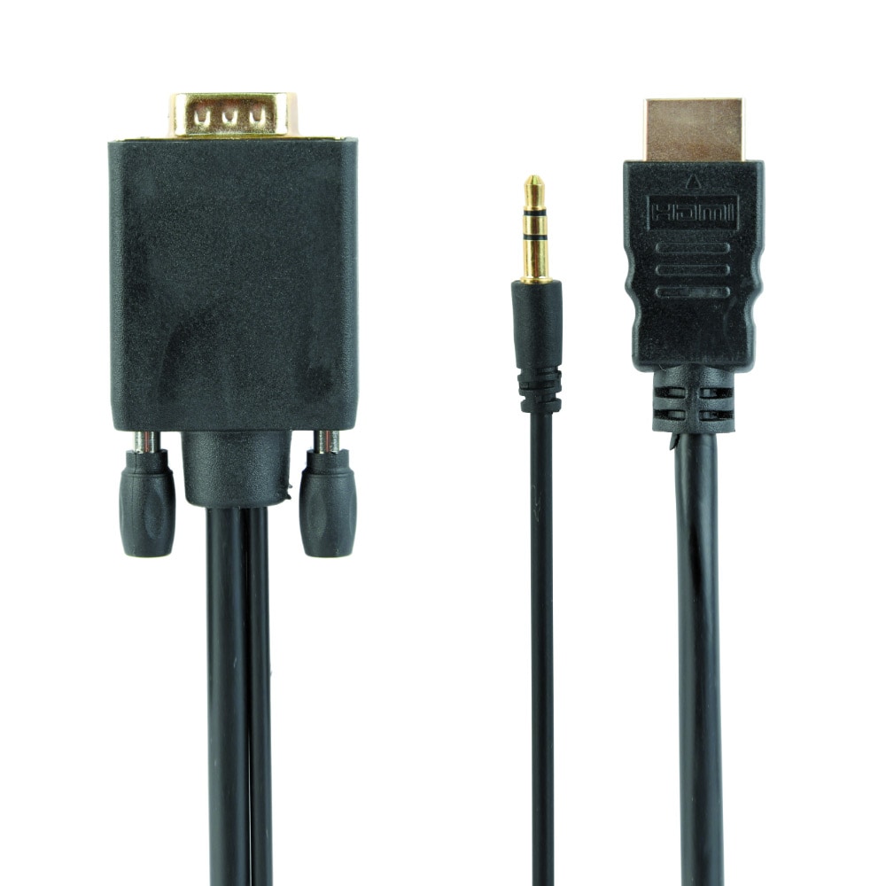HDMI til VGA kabel 1,8 m med 3,5 mm lydkabel