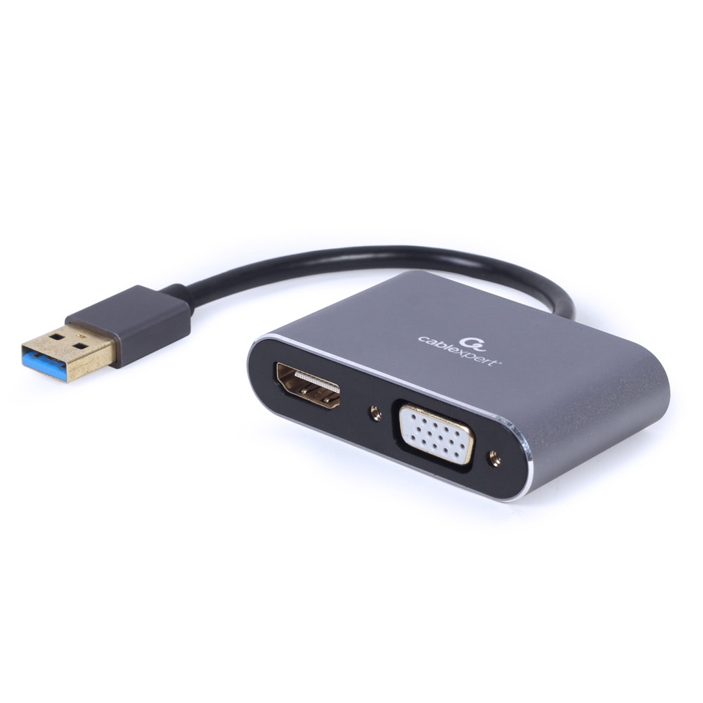 USB til HDMI + VGA skærmadapter, Space Grey