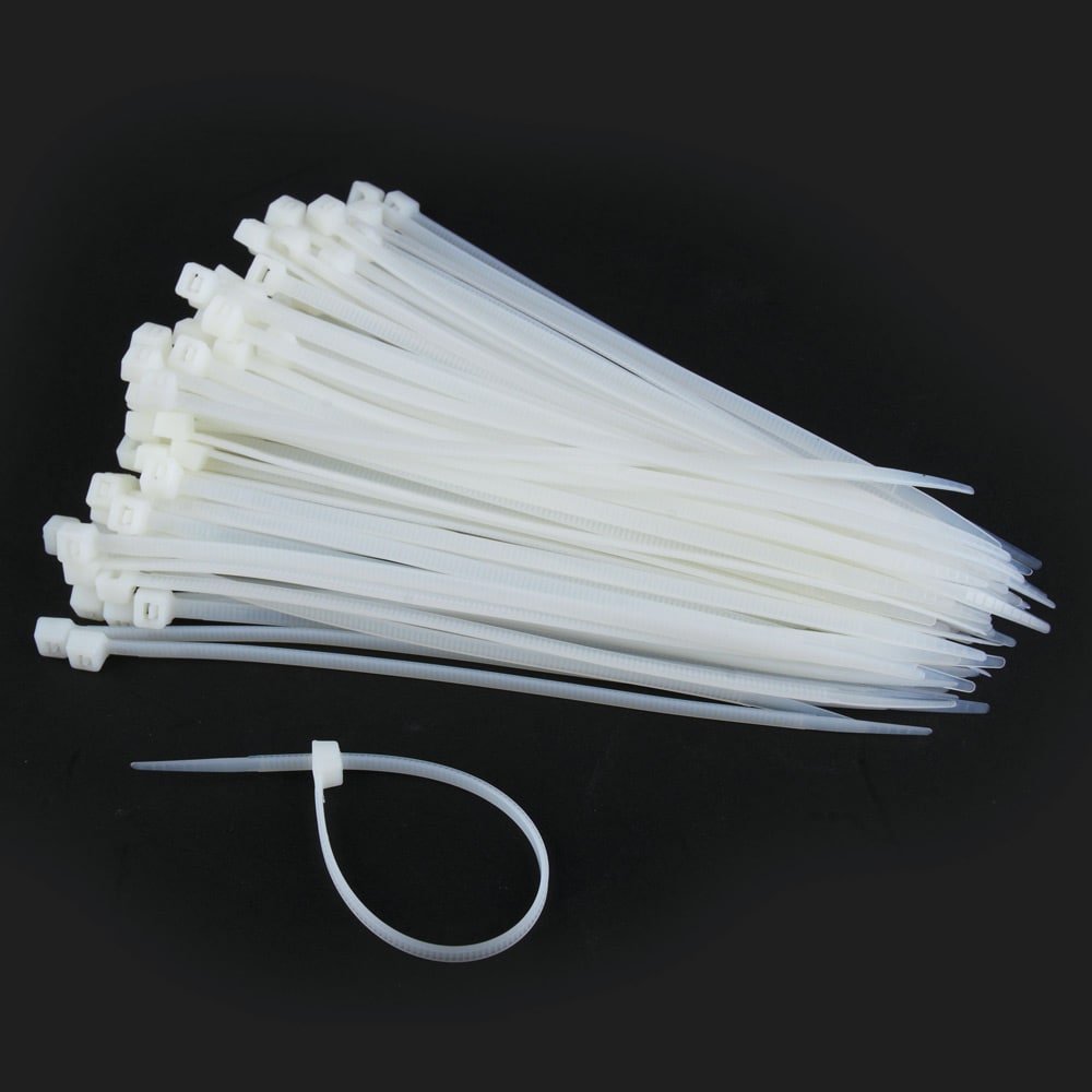 Kabelbindere 150mm 3,2mm 100-pak - Hvid