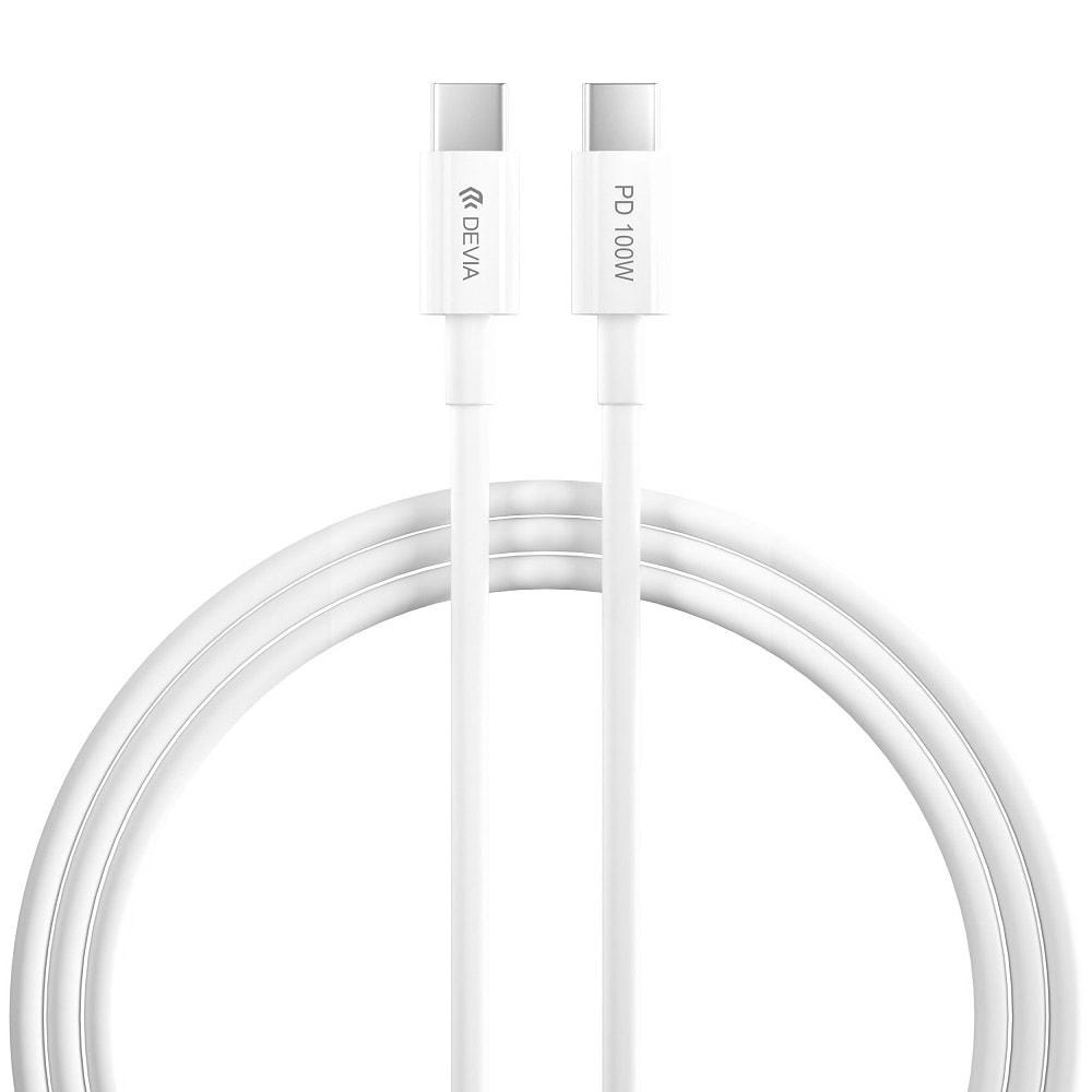 Devia USB-C Kabel USB-C til USB-C PD 5A 1,5m - Hvid