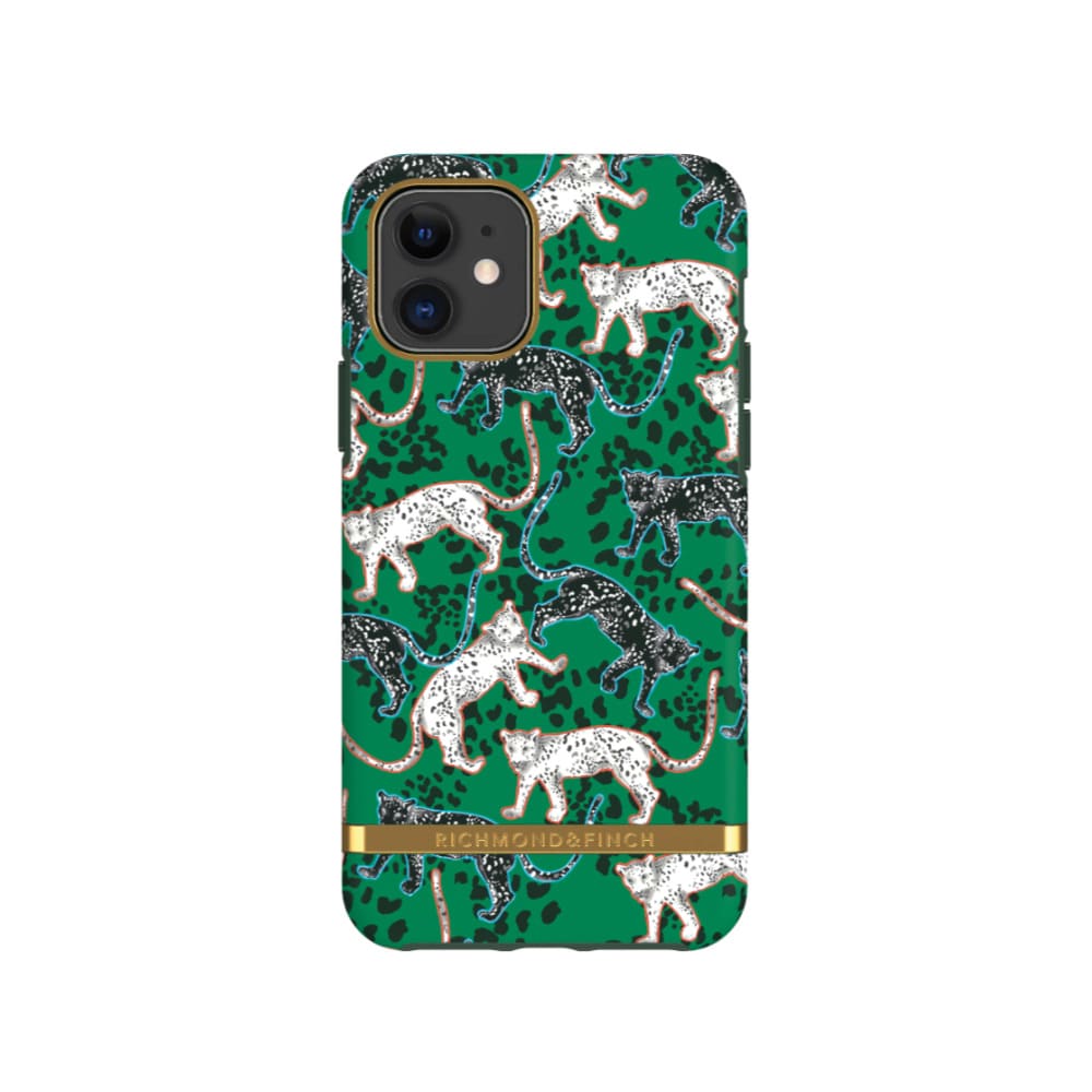 Richmond & Finch bagcover til iPhone 11 - Grøn leopard