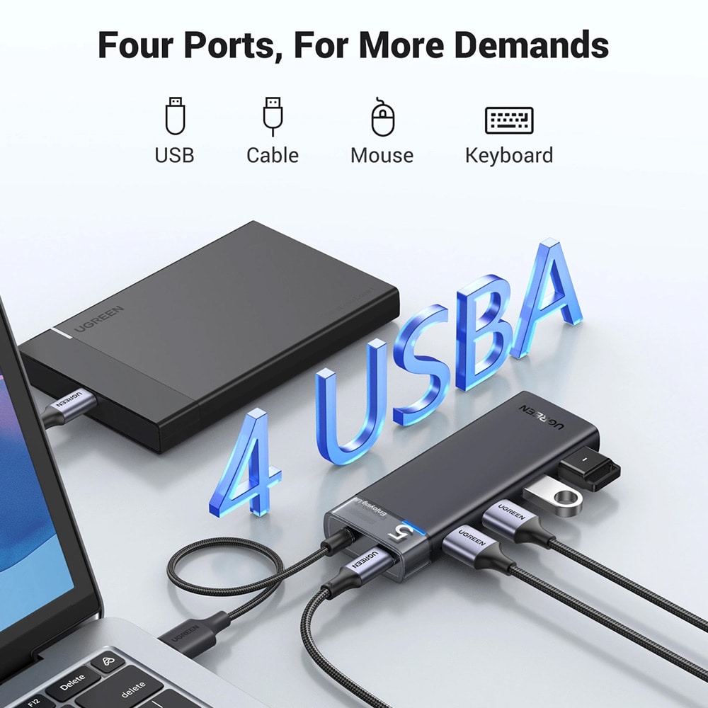 Ugreen USB-hub med 4xUSB-A 3.0