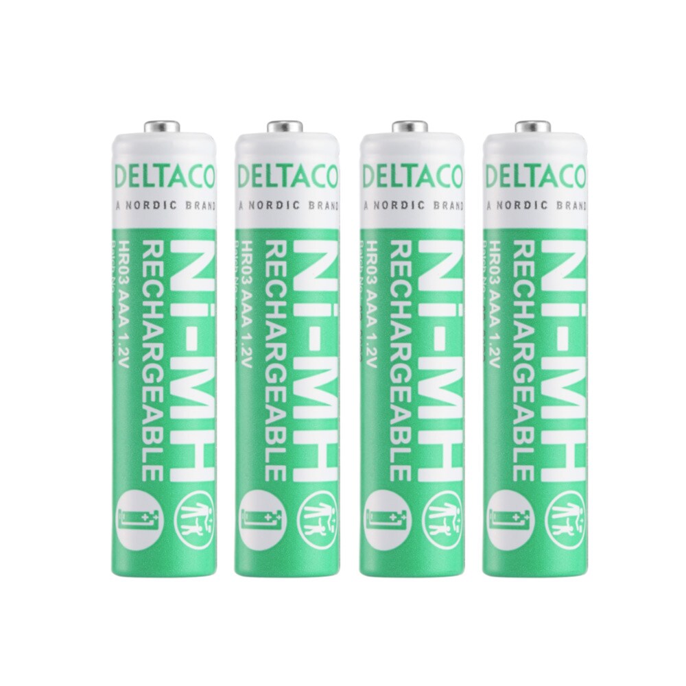 Deltaco Genopladelige batterier AAA 750mAh 4-pak