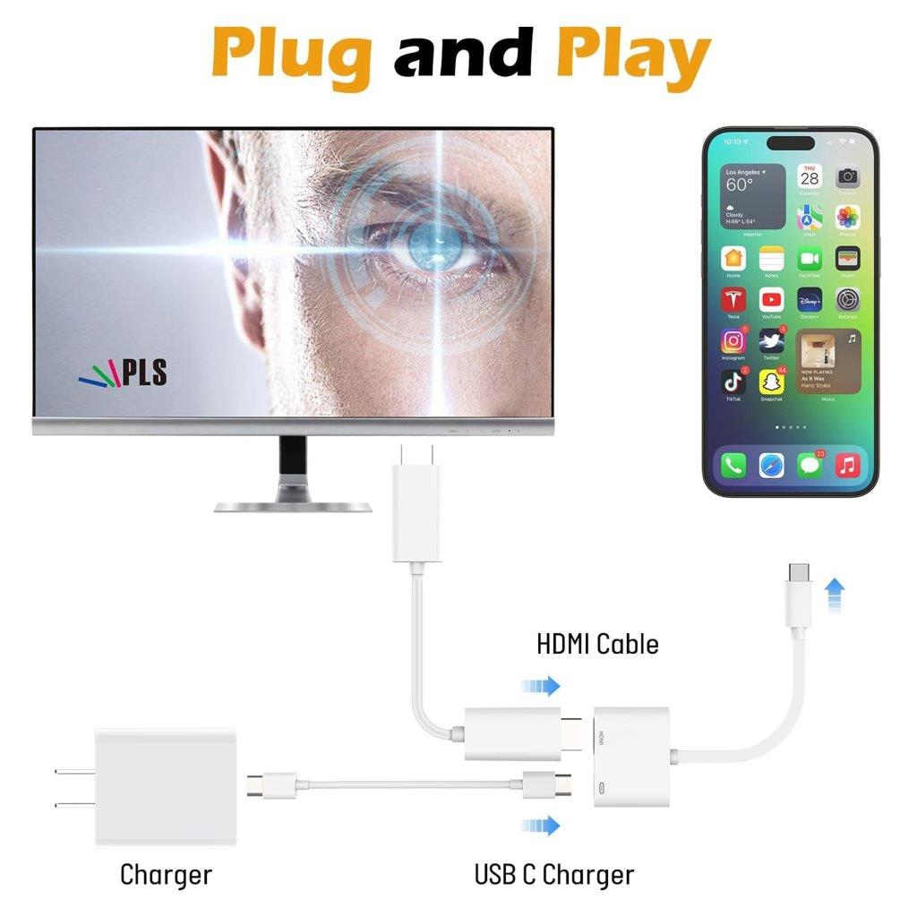 USB-adapter: USB-C til HDMI + USB-C med høj opløsning