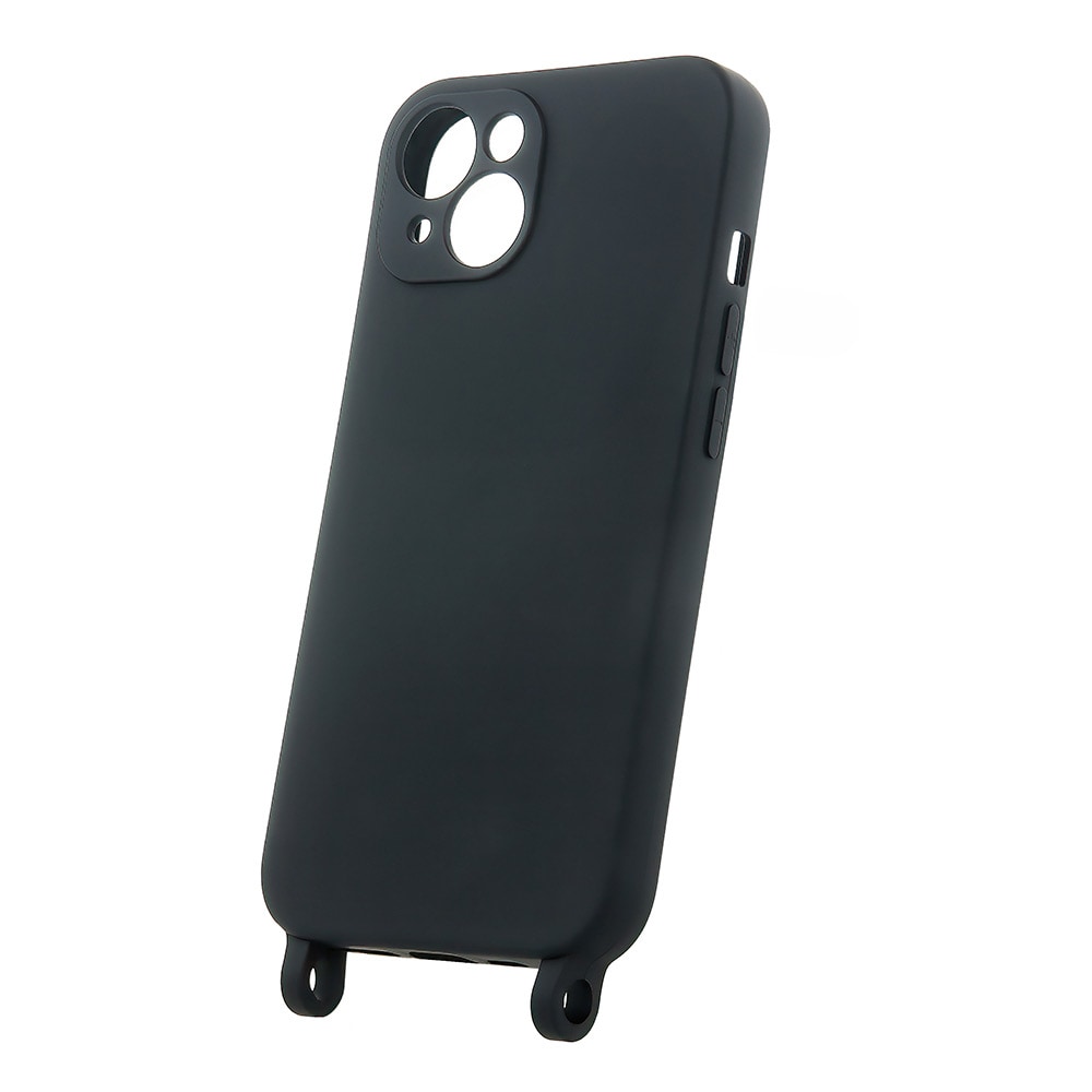 Silikoneetui med mobilstropholder til Samsung Galaxy A05s - Sort