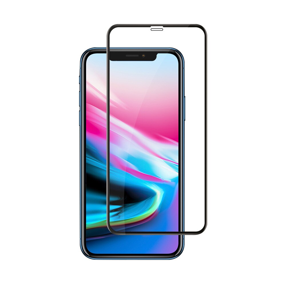 Hærdet skærmbeskytter med sort ramme til iPhone X / XS / 11 Pro