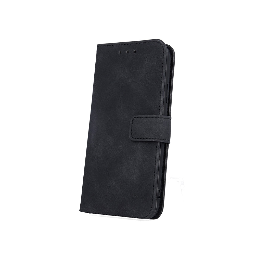 Flip-etui i fløjl med stativ til Motorola Moto G54 5G - Sort