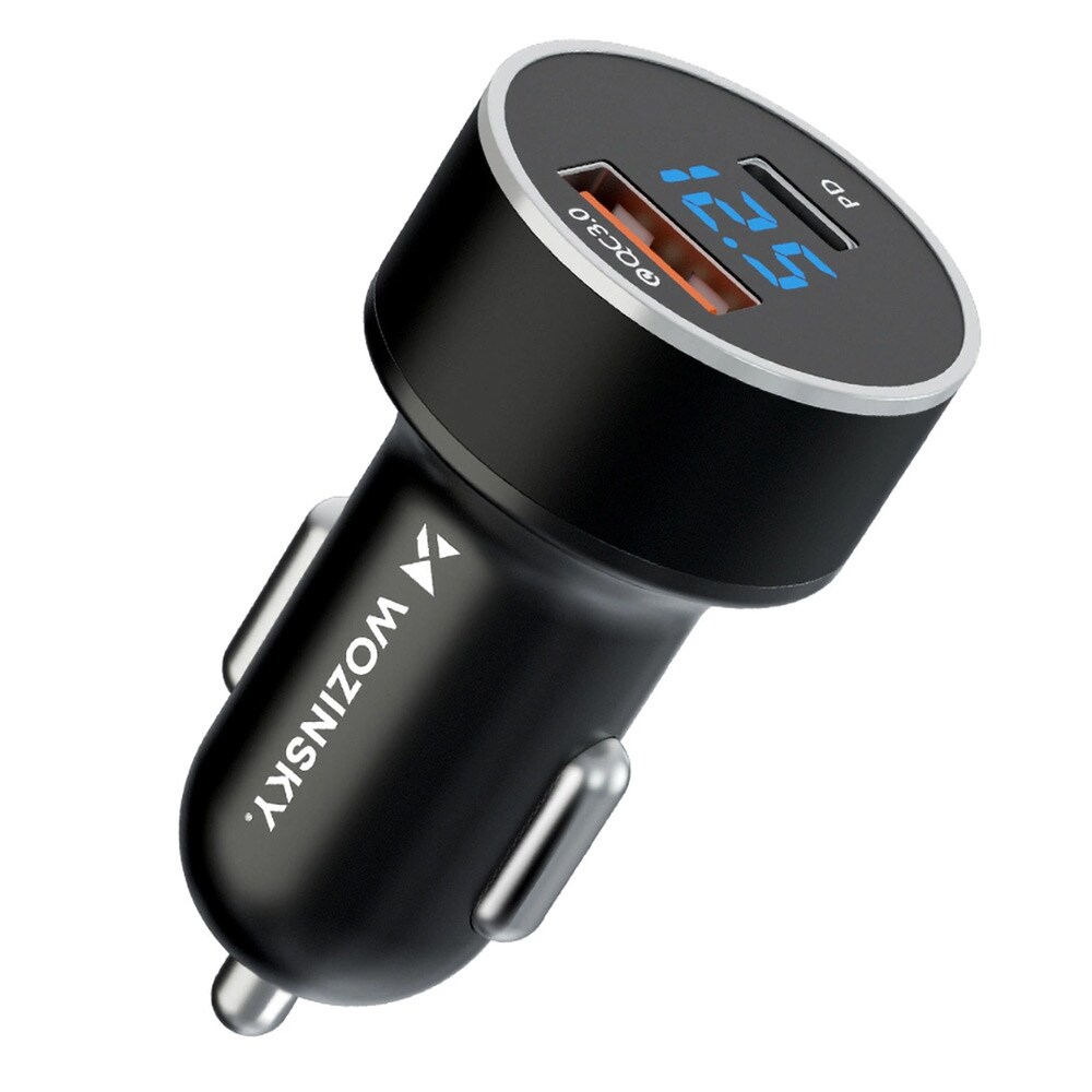 Biloplader 36W med PD/QC 3.0 USB og USB-C