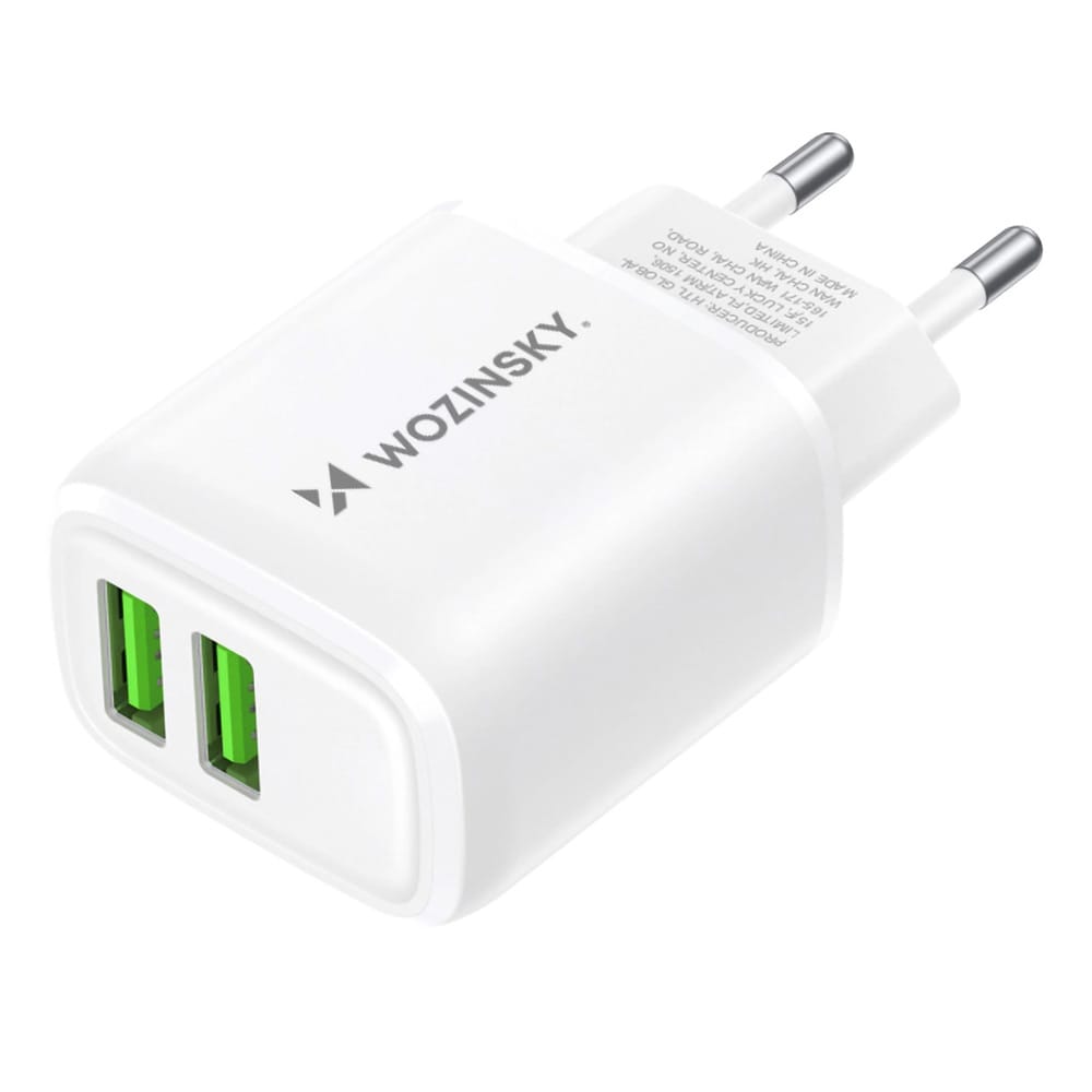 Vægoplader 2,4A 30W med 2 USB-porte