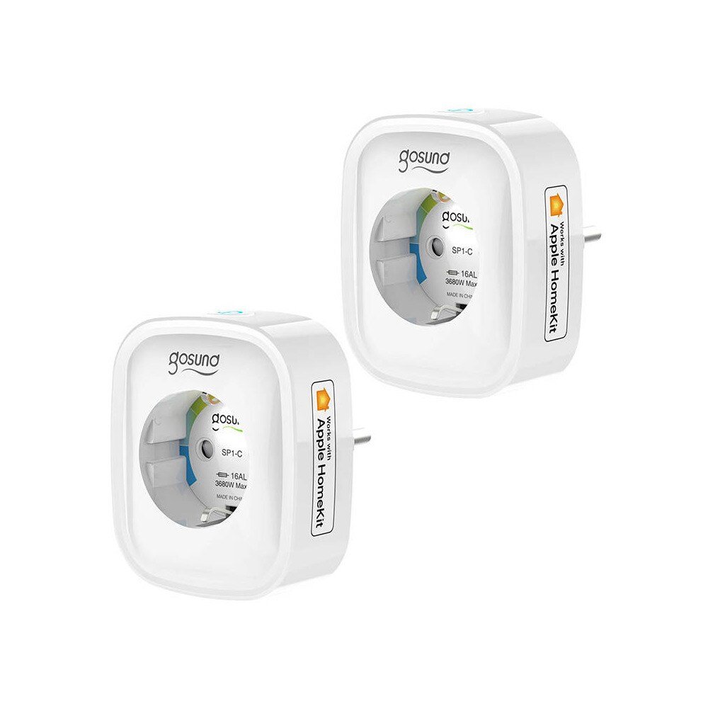 Gosund Wifi Smart Plug 16A HomeKit-kompatibel 2-pak