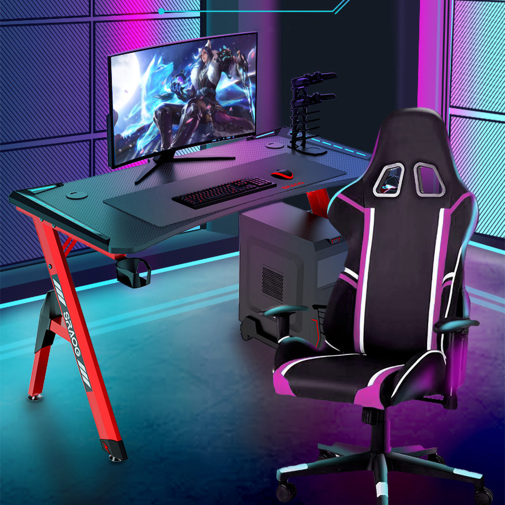 Spillebord med RGB - Sort med røde ben