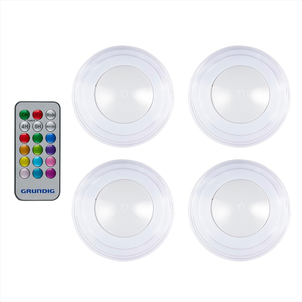 Grundig LED-spotlight med fjernbetjening 4-pak