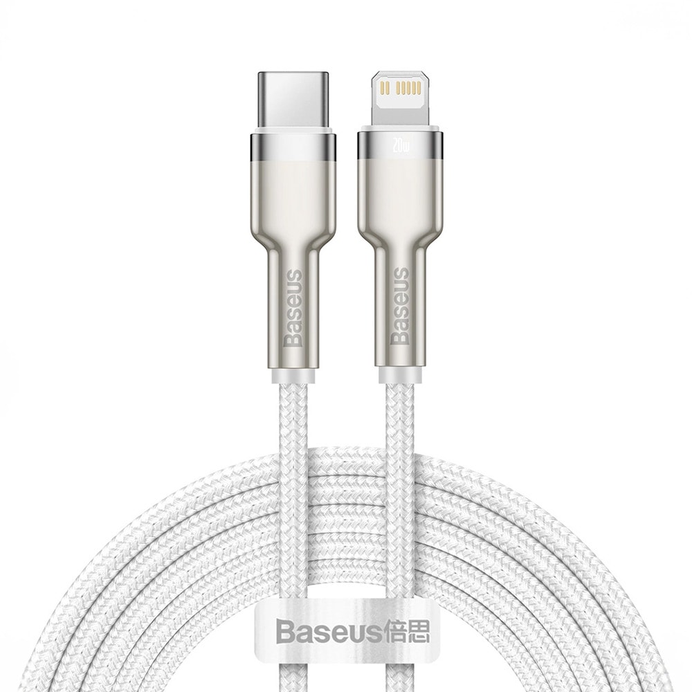 Cafule USB-kabel USB-C til Lightning 20W PD 2m - Hvid