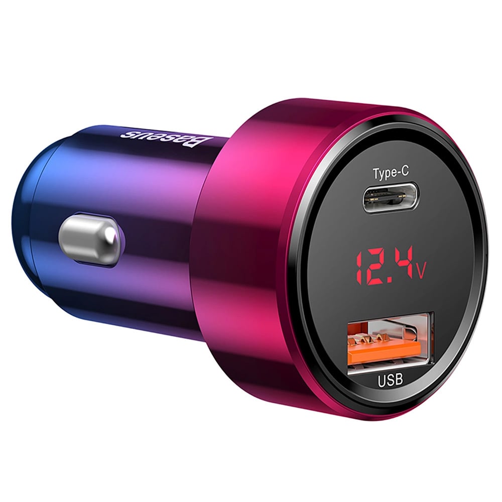 Biloplader med USB-C og USB 45W PD QC 6A til hurtig og effektiv opladning