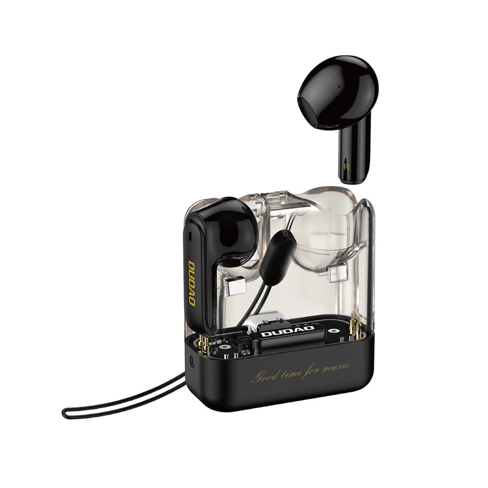True Wireless Bluetooth-headset med oplader - sort