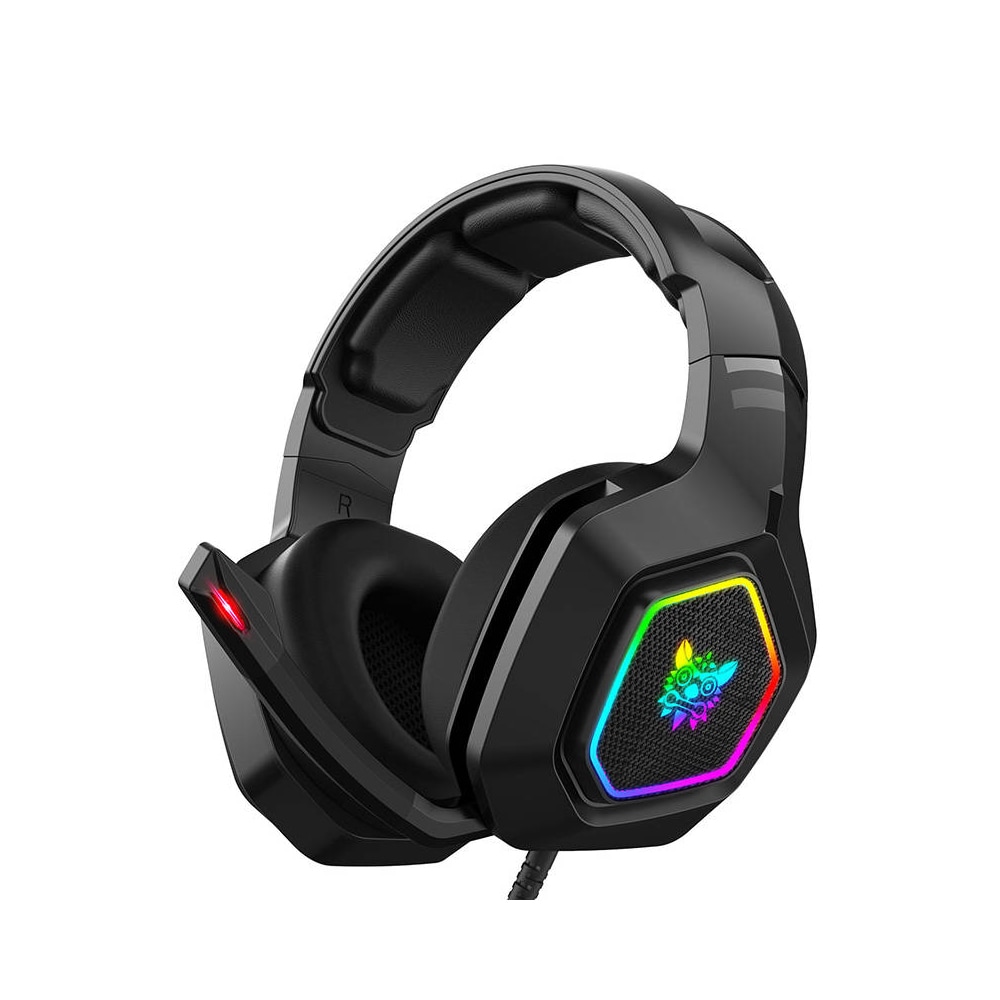 Onikuma Gaming Headset med 50 mm højttalere og støjreducerende mikrofon - Sort