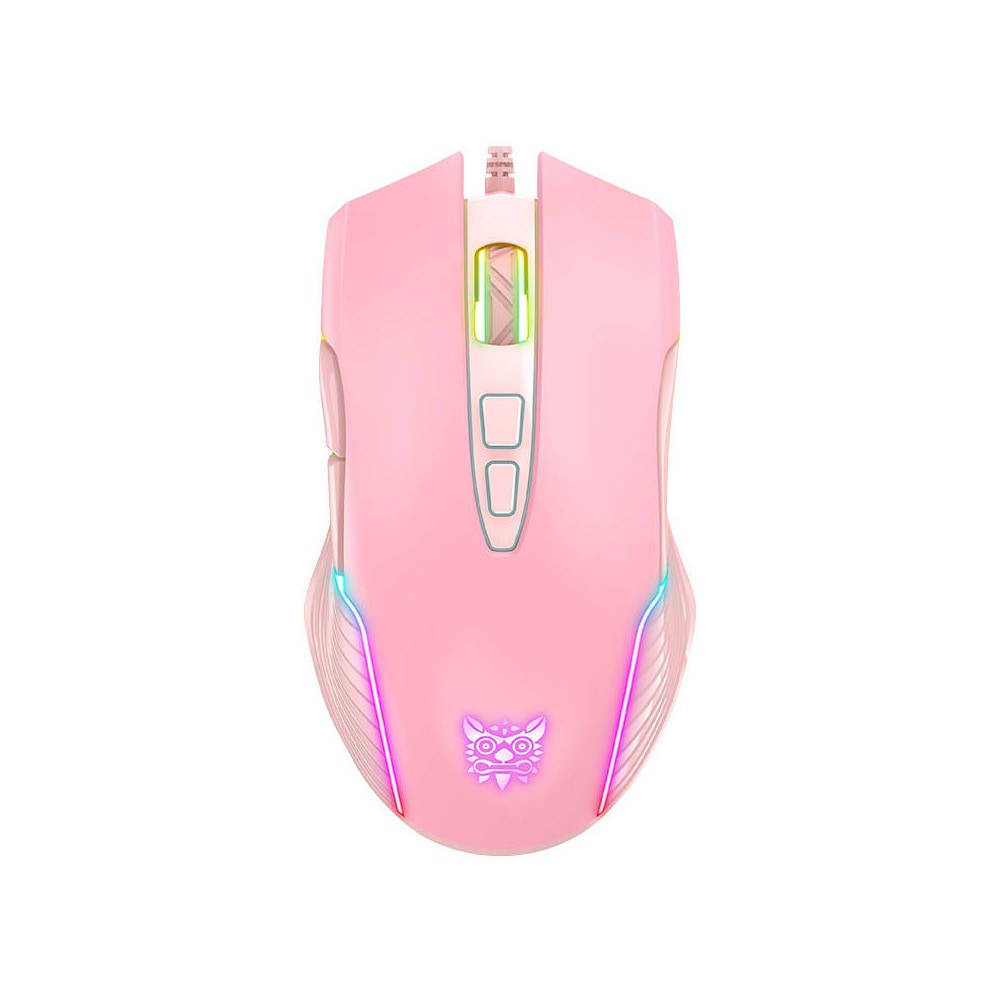 Onikuma CW905 gamingmus med 6 DPI-niveauer og RGB-belysning - pink