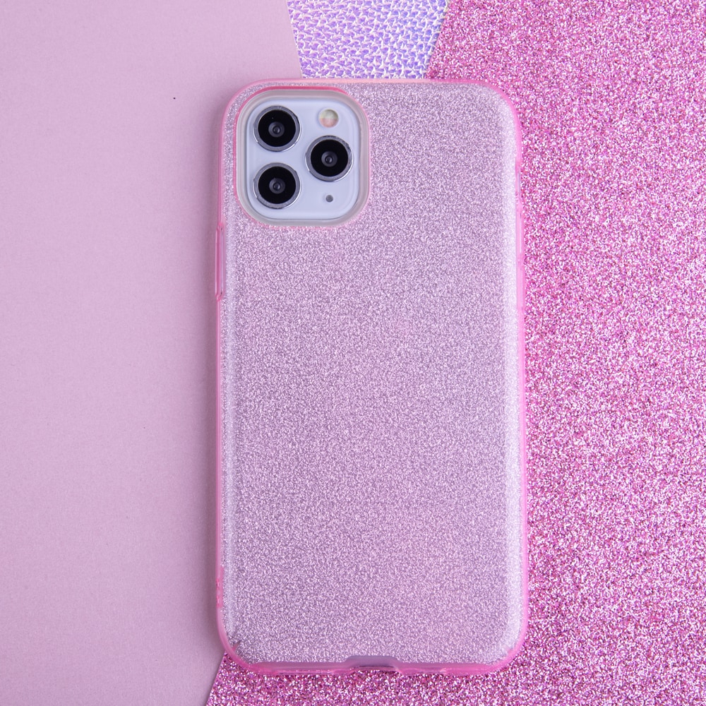 Glitrende etui til iPhone 16 Plus - Pink