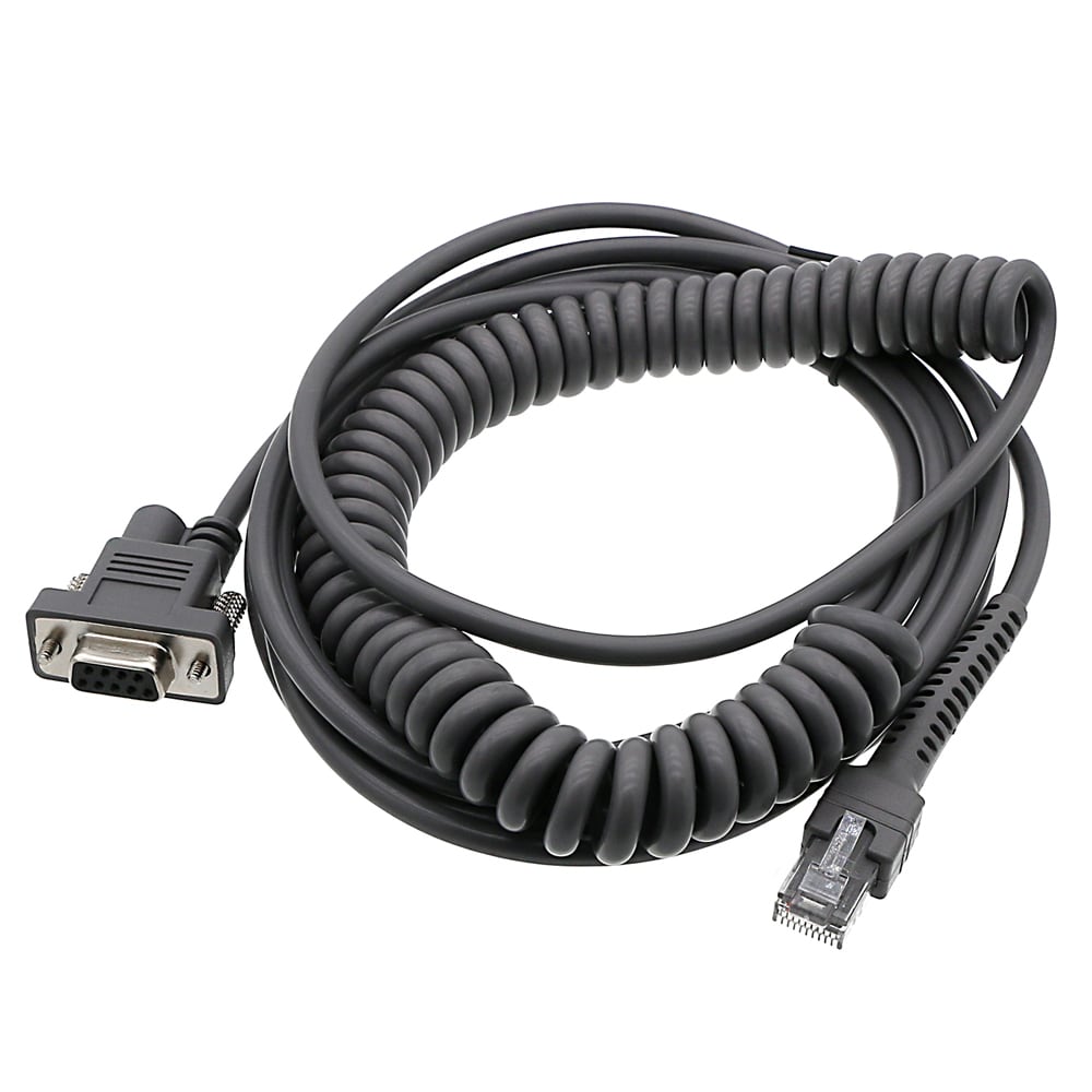 Stregkodescannerkabel Spiral - RJ45 til RS232 til Honeywell / Zebra / Symbol 5m