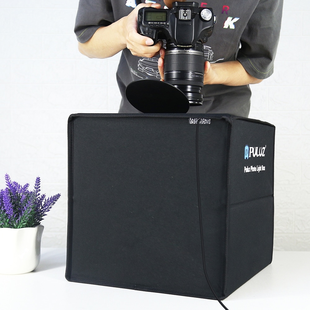 30 cm fotostudie med LED-ring til professionelle produktbilleder